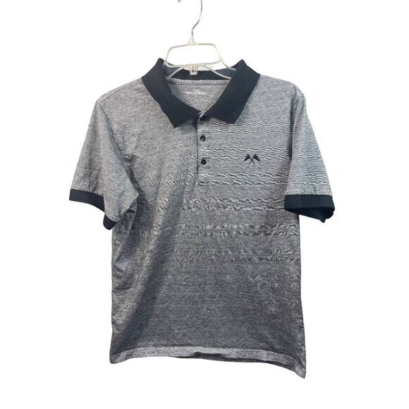 Mens French Cruiser Polo Shirt X-Large Gray With Black Collar Short Sleeve Quilt - Picture 1 of 11